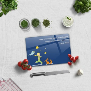 Cam Kesme Tahtası - Cam Kesme Tablası | Küçük Prens - Zaman | 20cm X 30cm