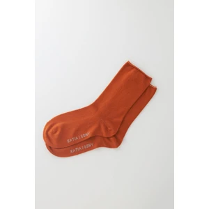 Katia & Bony Kadın Koyu Kiremit Renkli Lastiksiz Modal Kumaş İnce Soket Çorap