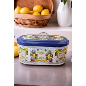 Arma House La Dolce Vita Sicilya Metal Orta Boy Oval Ekmeklik ve Ekmek Kutusu Beyaz No:11