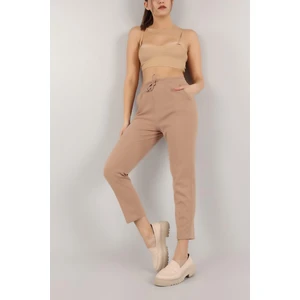 Vio Shine Kadın Beli Lastikli Cepli Havuç Kalıp Pantolon