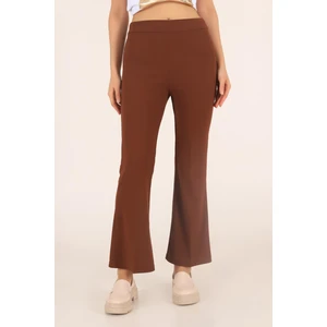 Vio Shine Kadın Beli Lastikli Cepsiz Ispanyol Paça Pantolon