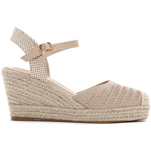 Kadın Bej Bilekten Bantlı Dolgu Topuklu Espadril 24SFE49136F