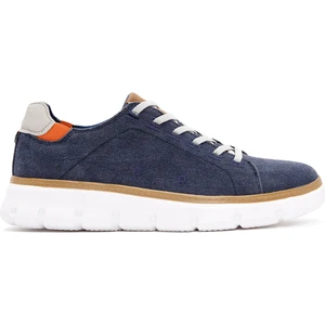 Erkek Lacivert Bağcıklı Kalın Tabanlı Kumaş Sneaker