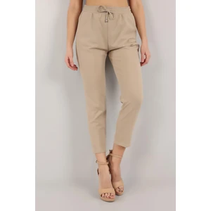 Vio Shine Kadın Beli Lastikli Cepli Havuç Kalıp Pantolon