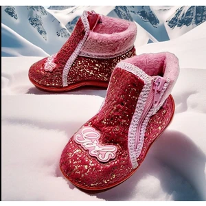 Çocuk Günlük Kaymaz Taban Fermuarlı Girls Panduf