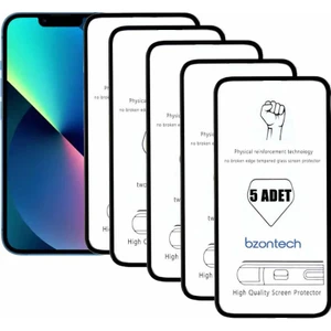 Apple iPhone 13 ile Uyumlu Ekran Koruyucu Tam Kaplayan 5li Set