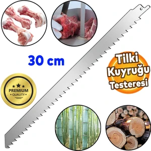 Tilki Kuyruğu Kılıç Et Kemik Kesme Testeresi Paslanmaz Çelik Bıçak Buz Kesme Bıçağı Ağzı Ucu 30 cm