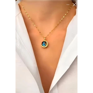 The Collection Kararmaz Gökyüzü Model Gold Kadın Gezegen Çelik Kolye