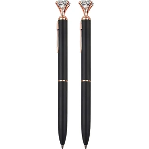 Ikili Elmas Taşlı Metal Kalem 2’li Tükenmez Kalem Seti - FC556
