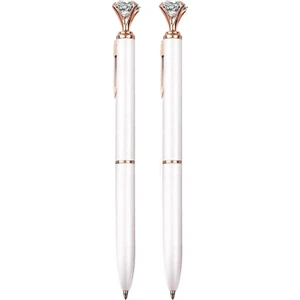Ikili Elmas Taşlı Metal Kalem 2’li Tükenmez Kalem Seti - FC556
