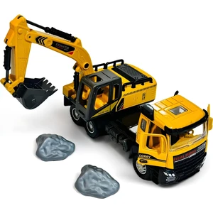 Oyuncak Sesli ve Işıklı Metal Çek Bırak Iş Araçları - Die Cast Inşaat Arabaları
