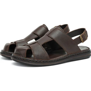 Messina Hakiki Deri Erkek Sandaleti, Hakiki Deri Sandalet, Ortopedik Taban Sandalet, Hafif Deri Sandalet