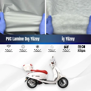 Ultra Shop Kuba Brilliant 125 Su Geçirmez Motosiklet Branda 4 Mevsime Uygun Motor Branda