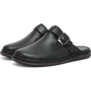 Mistra Deri Erkek Terliği, Deri Terlik, Ortopedik Taban Terlik, Hafif Deri Terlik