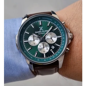 Daniel Klein Exclusive Tüm Fonksiyonları Aktif, Takvimli, Kahverengi Deri Kayışlı Erkek Kol Saati
