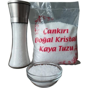 Ardan Store 2'li Paket - Tuz Baharat Öğütücü Değirmen ve Çankırı Kristal (Granül) Kaya Tuzu