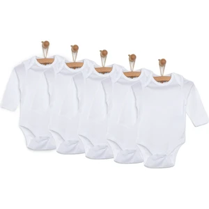 5li Beyaz Body Uzun Kol Unisex
