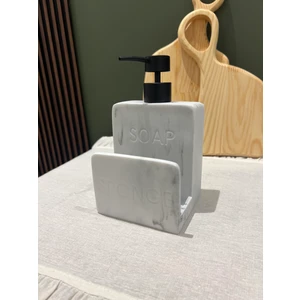 Sade Hediye Mermer Desenli Modern Sıvı Sabunluk/süngerlik Bölmeli