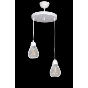 Fer Avize Küçük Rustik Modern Tasarım Beyaz Renk - Cafe - Salon - Yatak Odası - Çocuk Odası Tel 2 Li Avize