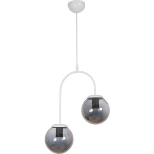 Fer Avize Janin Modern Sarkıt Beyaz Renk Gövde Camlı Salon - Mutfak - Yatak Odası 2 Li Avize