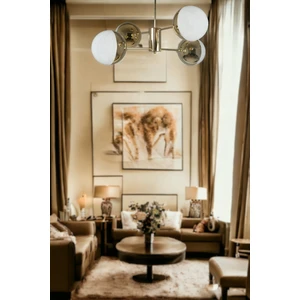 Fer Avize Oscar Modern Lüks Tasarım Gold Renk Kasa - Salon - Mutfak - Yatak Odası LED 4'lü Avize
