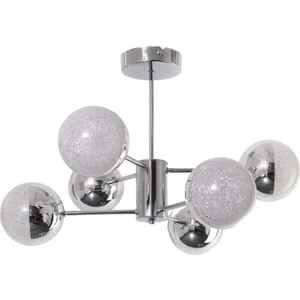 Fer Avize Oscar Modern Lüks Tasarım Krom Renk Kasa - Salon - Mutfak - Yatak Odası LED 6 Lı Avize