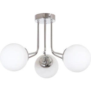 Fer Avize Daisy Modern Krom Renk Globe Beyaz Camlı Salon - Mutfak - Yatak Odası 3 Lü Avize