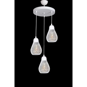 Fer Avize Küçük Rustik Modern Tasarım Beyaz Renk - Cafe - Salon - Yatak Odası - Çocuk Odası 3 Lü Avize