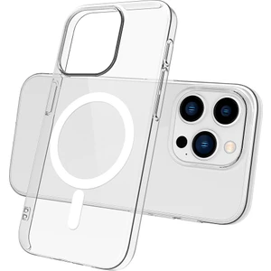 PineApple TR Apple iPhone 15 Pro Max Uyumlu Zore Magsafe Şarj Özellikli Şeffaf Tek Kamera Çerçeveli Porto Kapak-Renksiz