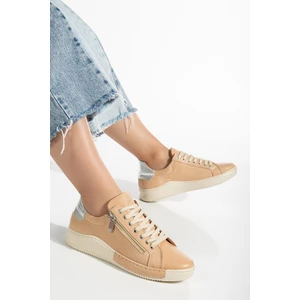 Kadın Deri Fermuarlı Spor Ayakkabı 2665 Spor Scıssors/gumus 36