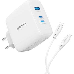140W Gan 3 Portlu Usb-C + Usb-A Şarj Aleti Qc5.0 Pd3.1 Notebook Macbook Destekli Type-C Hızlı Şarj Cihazı + 2 mt Type-C Şarj Kablosu