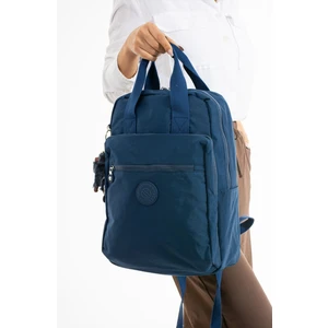 Unisex Suya Dayanıklı Krinkıl Kumaş Çok Gözlü Büyük Boy Laptop Okul ve Sırt Çantası