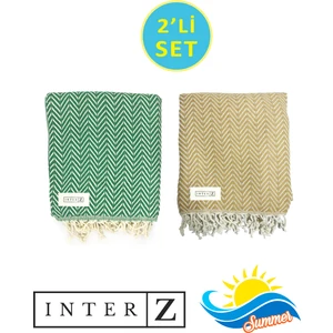 Inter Z 2'li Set Peştemal Plaj Havlusu , Pamuk , Xxl 100X180CM, Marmaris