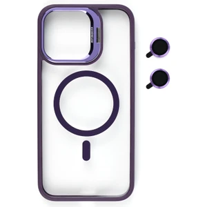 Tech&bello accessories iphone 14  Kılıf Magsafe Uyumlu Kamera Standlı +Lens Koruyuculu Kapak