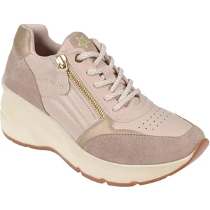 Dolgu Taban Kadın Spor Ayakkabı Sneaker SMS-62159 Bej
