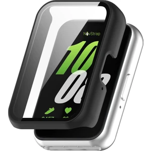 Novstrap Samsung Galaxy Fit3 ile Uyumlu Ekran Koruyucu Temperli Cam ve Kasa Koruyucu Kılıf Sert Pc
