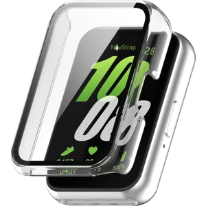 Novstrap Samsung Galaxy Fit3 ile Uyumlu Ekran Koruyucu Temperli Cam ve Kasa Koruyucu Kılıf Sert Pc