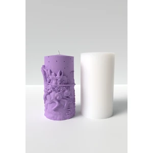 Cage Art Studio Silindir Savaşçi Valkür Desenli Mum Silikon Kalıp - Mitoloji Mum / Heykel Kalıbı 12 x 6.8 cm
