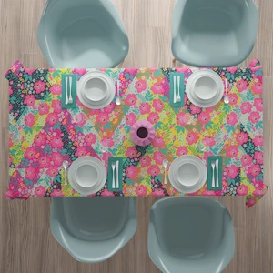 Casa Suki Pembe Bahar Çiçekli Masa Örtüsü