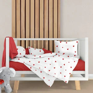Lief Home Lüks Ranforce Kumaşından  Kırmızı Kalpli Bebek Nevresim Takımı | 100X150