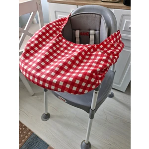 Mama Sandalyesi Örtüsü & Kılıfı Pötikareli Kırmızı Kareli