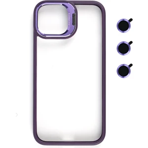 Tech&bello accessories iphone 15 Pro Kılıf Kamera Standlı +Lens Koruyuculu Kapak
