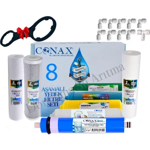 Açık Kasa 8 Li  Filtre Seti Conax 80 Gpd Elıte Membranlı Filtre