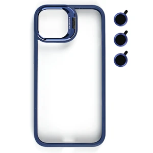 Tech&bello accessories iPhone 14 Pro Max Kılıf Kamera Standlı + Lens Koruyuculu Kapak