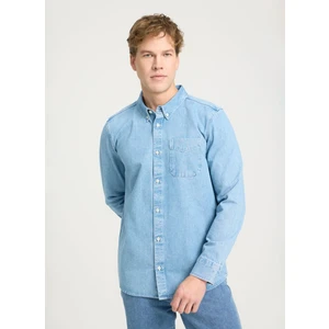 Regular Fit Mavi Erkek Gömlek W241464XT Uzun Kollu Gömlek