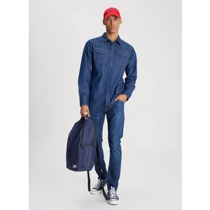Regular Fit Koyu Lacivert Erkek Denim Gömlek L241513401 Uzun Kollu Jean Gömlek
