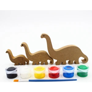 Neşeli Ahşap Ahşap Dinazor Figürü 3 Lü Takım 15CM 10CM 6cm Ahşap Boyama Ürünü.boyama Etkinliği.okul Öncesi