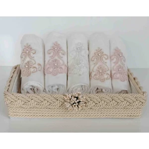 Havlulu Örgü Sepet Pamuklu Güpürlü 30*50 cm 5 Adet Ufak Mutfak Havlu Hediyelik Bohçalık Çeyizlik