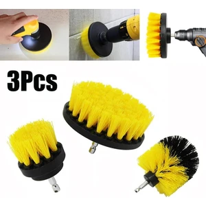 Milena Life 3'lü Set Matkap Ucuna Takılan Banyo Küvet Duşakabin Oto Koltuk Lastik Yıkama Temizleme Fırçası