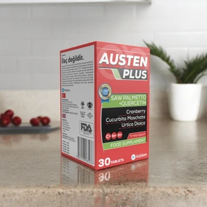 Austen Plus Asbien Cüce Palmiye, Kuersetin, Turna Yemişi ve Bal Kabağı İçeren Takviye Edici Gıda